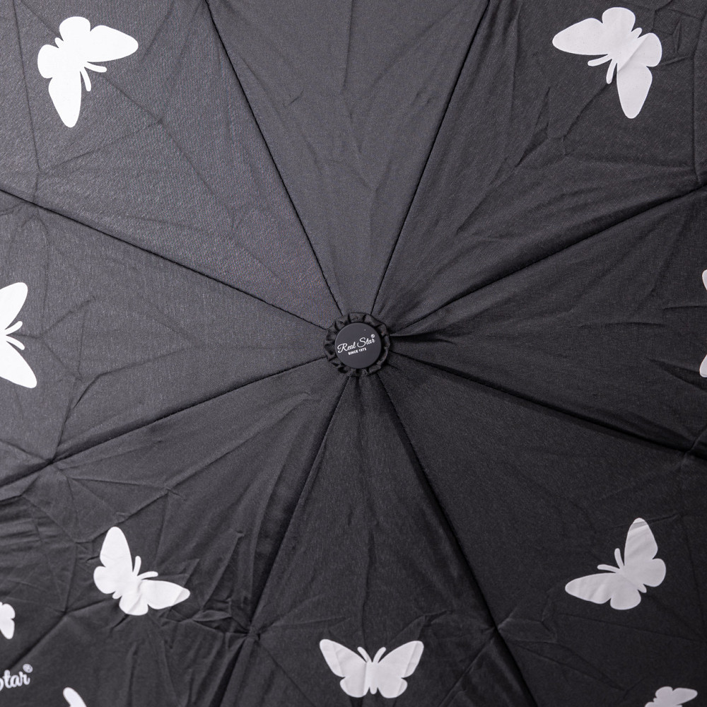 Парасолька напівавтомат з принтом міцна з поліестеру діаметр 97 см Чорна HP-23-2B Коломыя - изображение 3