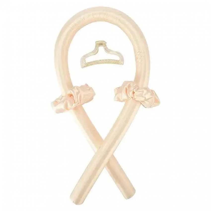 Атласні бігуді з заколкою для красивих локонів, бежеві Вінниця - фото 1