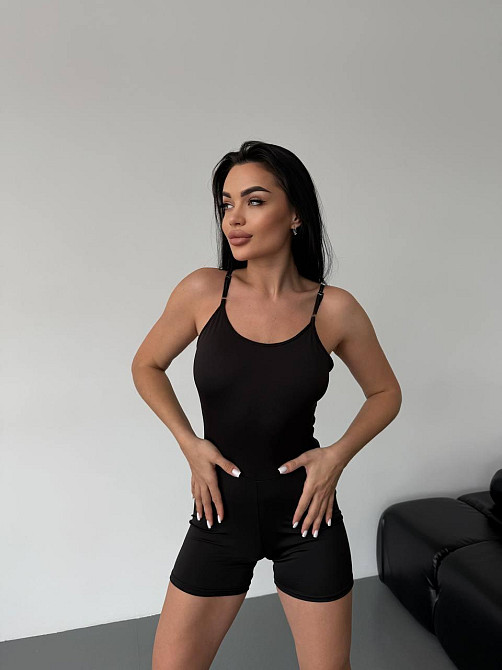 Жіночий літній комбінезон на бретелях з імітацією пушапу на попі мікродайвінг Одеса - фото 2