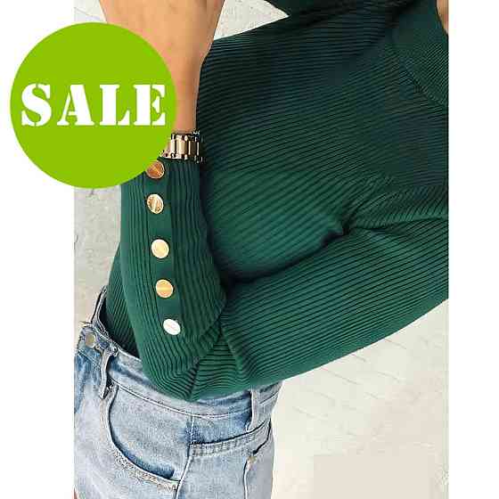 Жіночий трикотажний гольф з кнопками "Lissom" оптом I Розпродаж моделі Київ