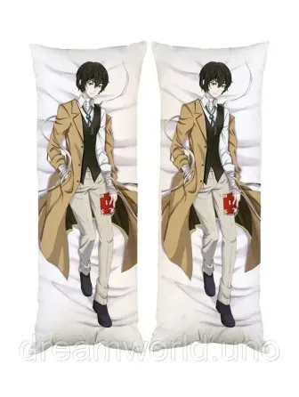 Подушка дакімакура Дадзай Осаму Bungou Stray Dogs декоративна пароварна подушка для обіймання двостороння 50х150 Харків