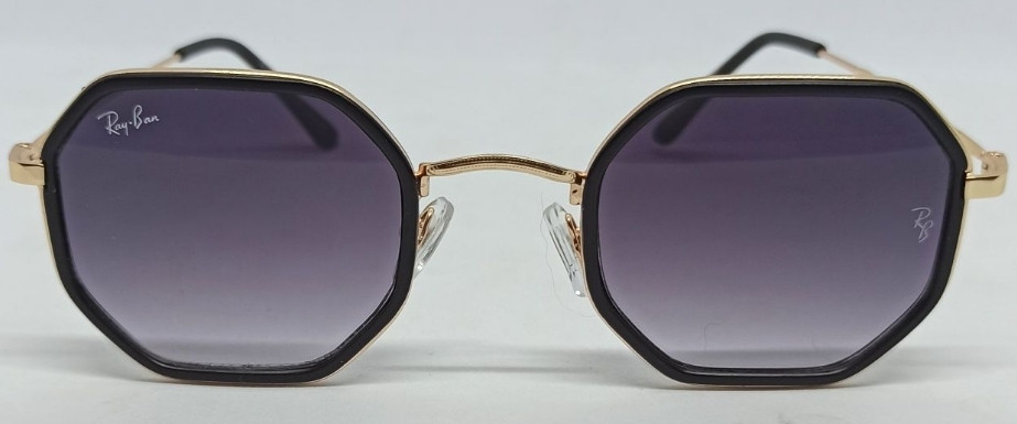 Брендовые очки унисекс серо фиолетовый градиент в золотом металле. Киев - изображение 7