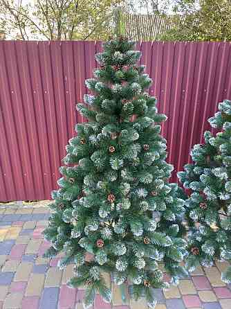 Штучна ялинка з інійом і шишками ПВХ плівка 2 Одеса