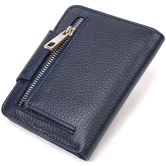 Зручне жіноче портмоне середнього розміру з натуральної шкіри CANPELLINI 21809 Синє Київ