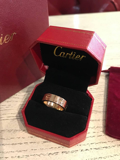 Cartier кільце в рожевому золоті LOVE / Cartier кільце рожеве золото без каменів Одеса - фото 2