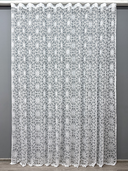 Тюль жаккард, цвет белый 1605т Киев - изображение 7