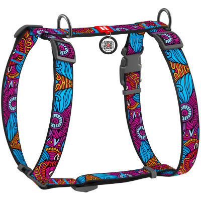 Шлей для собак WAUDOG Nylon с QR паспортом анатомическая H-образная "Лето" M (5574) Винница - изображение 1