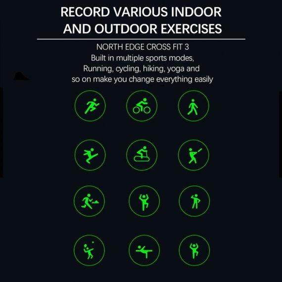 Чоловічий наручний розумний годинник North Edge CrossFit GPS з компасом (Black) Вінниця - фото 9