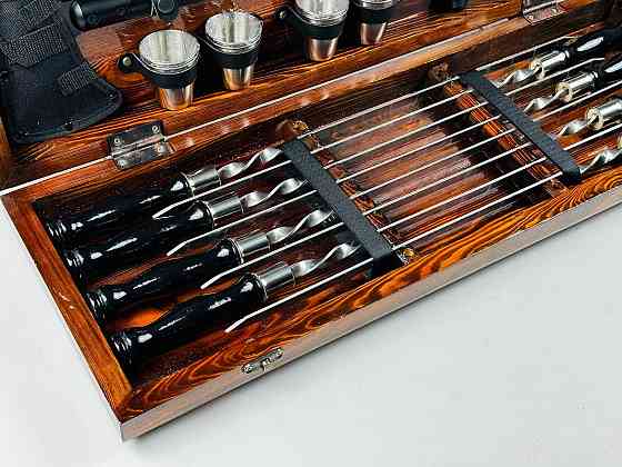 Подарунковий набір шампурів у дерев'яному кейсі BLACK LUX HAPPY DAYS Тернопіль