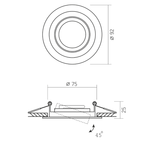 LED Світильник врізний круглий під лампу GU10 92*25мм чорний VL-SPF08R-B Videx Житомир - фото 4