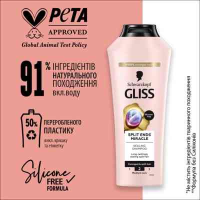 Шампунь Gliss Split Hair Miracle Для поврежденных волос и секущихся кончиков 250 мл (9000101287332) Винница