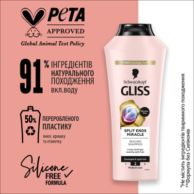 Шампунь Gliss Split Hair Miracle Для поврежденных волос и секущихся кончиков 250 мл (9000101287332) Винница - изображение 4
