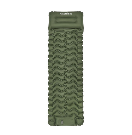 Матрас надувной одинарный Naturehike CNK2550WS019 (65мм) со встроенной помпой Зеленый Винница - изображение 1