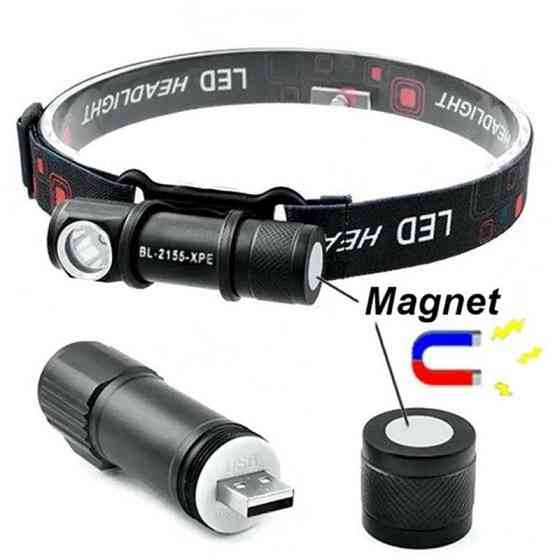 Мощный налобный фонарь STENSON POLICE 2155-XPE, LI-ION акумулятор, магн, USB Бровары
