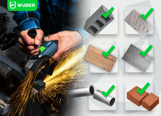 Болгарка (кутова шліфувальна машина) Wuber 1600Вт 125мм + набір 10 дисків 125мм (Польща) Київ