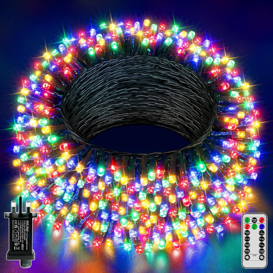 Уличная LED-гирлянда 20 м 200 LED мультиколор, 220 В, пульт ДУ, таймер, 8 режимов, для дома и сада Киев