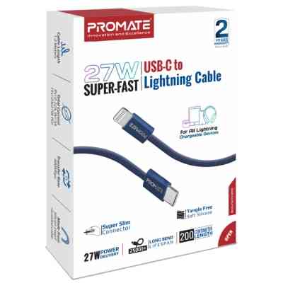 Дата кабель USB-C to Lightning ecoline-ci120.navy Promate (ecoline-ci120.navy) Вінниця