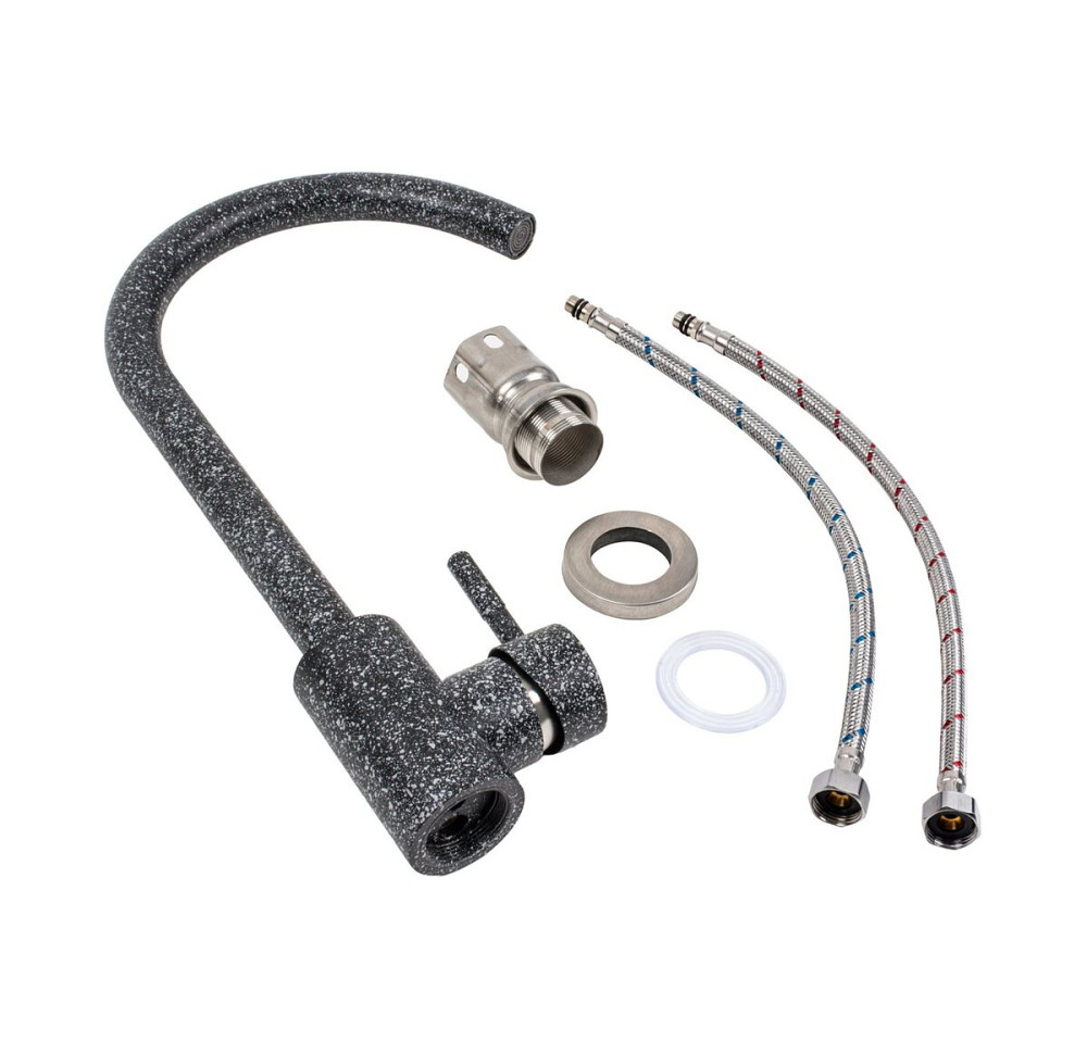 VALESO Комплект: Мийка VESTA 5852 графіт + Змішувач 56 B NESP графіт + Сифон 1041 Киев - изображение 5