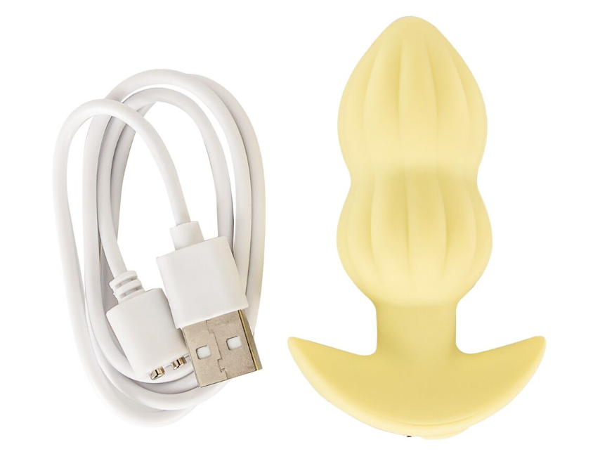 Анальна пробка з вібрацією Vibrating Mini Butt Plug Yellow Sex Aura Київ - фото 3