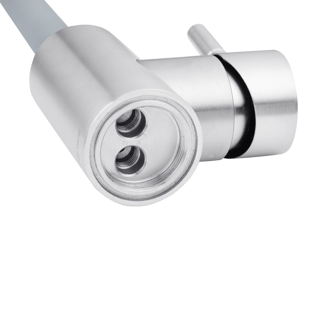 Змішувач для кухні з гнучким виливом Kroner KRP Edelstahl Klassisch - ESG035GRA сірий/сатин Київ - фото 7