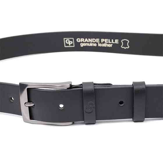 Стильний пояс під штани для чоловіків із натуральної шкіри GRANDE PELLE 11690 Чорний Київ