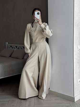 Жіночий базовий костюм-двійка: кофта та штани з костюма Беж, 46/48 Одеса