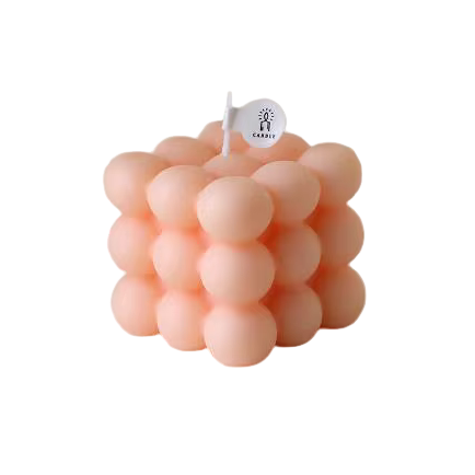 Свічка у формі бульбашковий куб в оранжевому кольорі Кам'янець-Подільський - фото 1