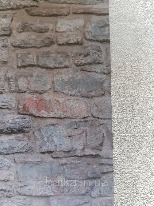 Шпалери вінілові Grandeco One roll one motif 1.59x2.8 панно мурал 3д лофт під камінь коричневі сірі Київ - фото 2