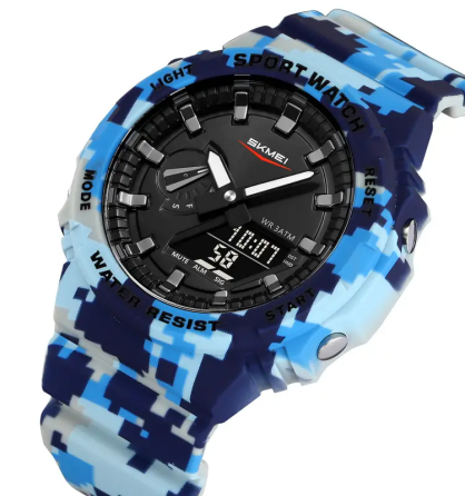 Чоловічий наручний годинник Skmei 2351 (Синій камуфляж) Київ
