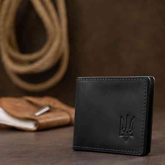 Кожаная матовая обложка для удостоверения GRANDE PELLE 11525 Черный Киев