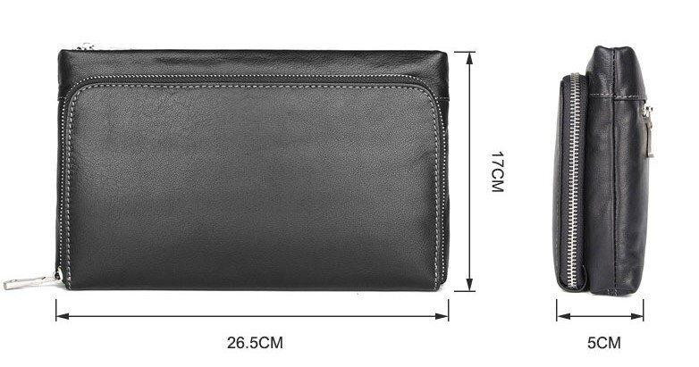 Барсетка чоловіча в гладку шкіру Vintage 14970 Чорна Київ - фото 7