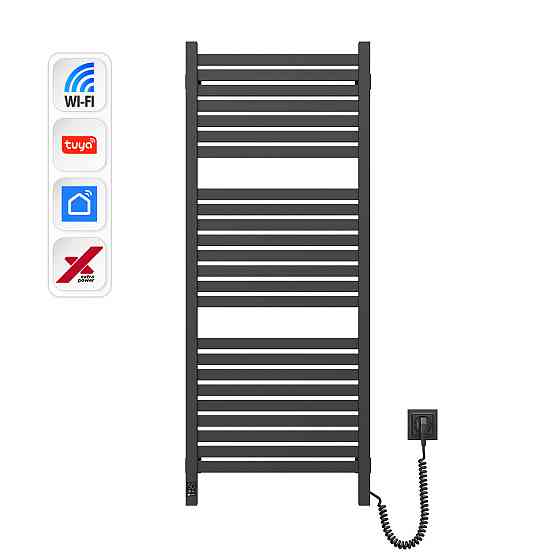 Електрична сушарка для рушників NAVIN Авангард X 480х1200 Sensor з WI-FI правобічна, чорний муар Київ