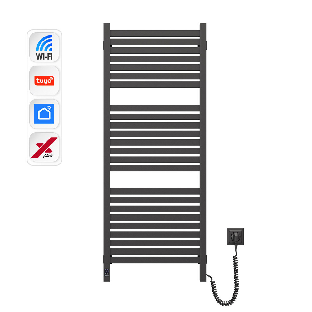 Електрична сушарка для рушників NAVIN Авангард X 480х1200 Sensor з WI-FI правобічна, чорний муар Київ - фото 1