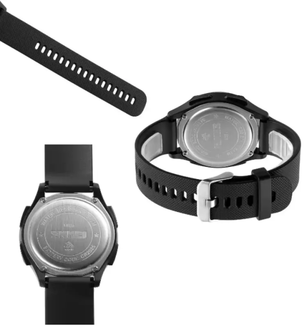 Чоловічий спортивний наручний годинник Skmei 1893 (Чорний з білим циферблатом) Вінниця - фото 7