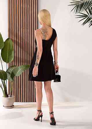Жіноче коктейльне мініплаття зі щільної костюмки Чорний, 46 Одеса