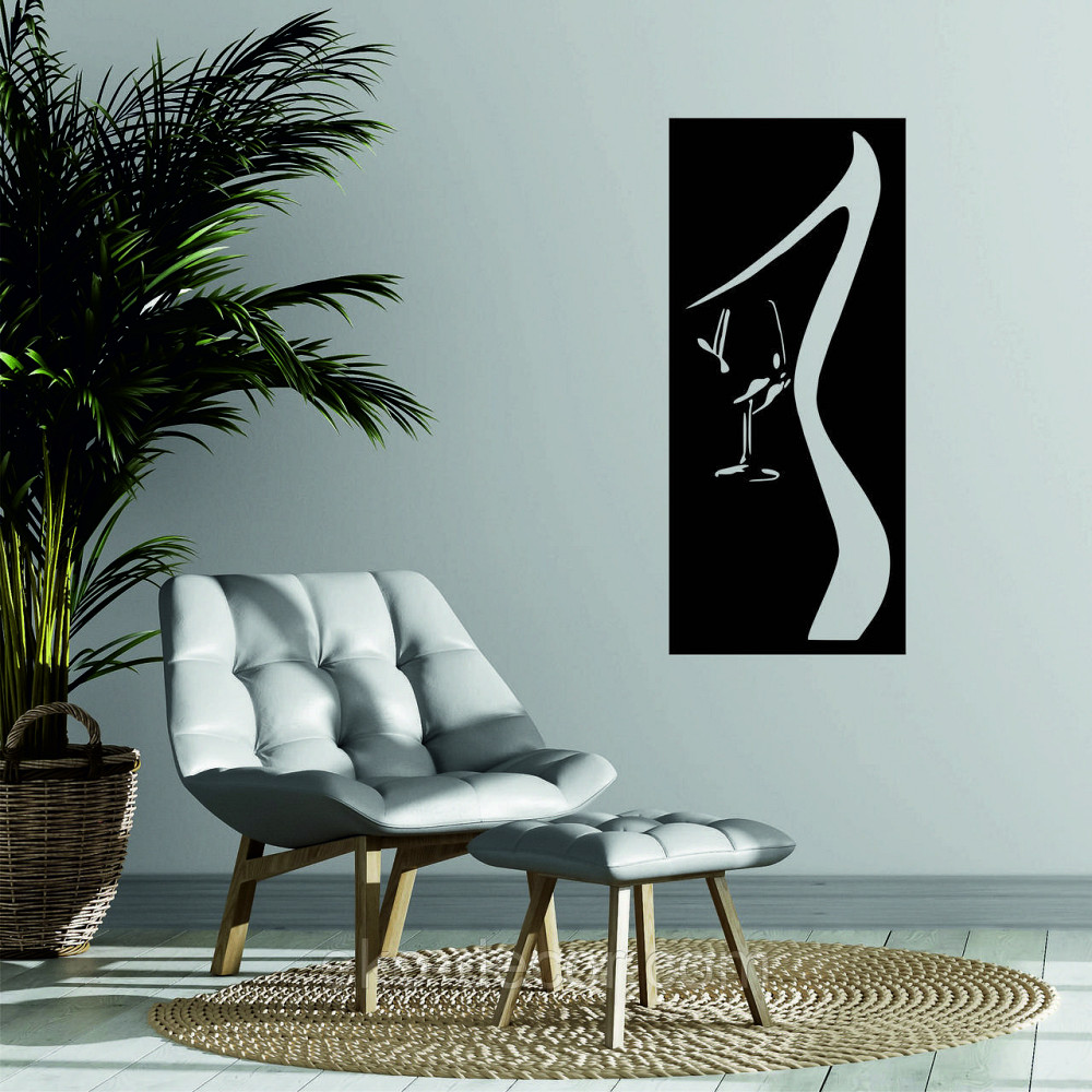 Декоративное настенное Панно «Силуэт женщины», Декор на стену 110*48 см, Черный Киев - изображение 4