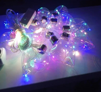 Гірлянда штора лампочки Серце 3х1.5м 150 лед (10 ниток по 8 см) мідний провід Мульти Київ - фото 3