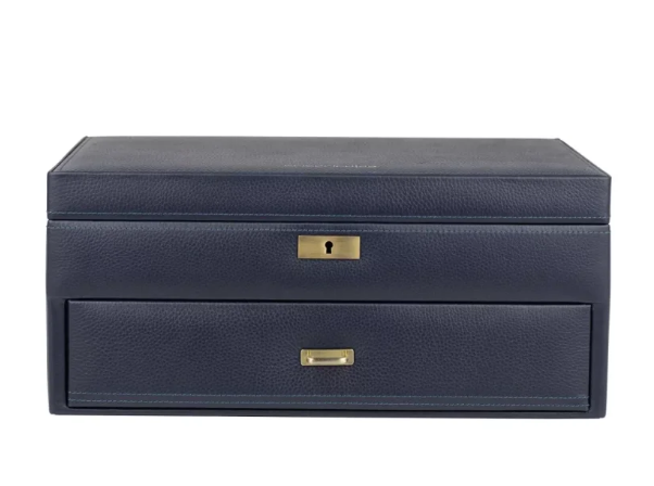 Скринька для зберігання 20-ти годинників "Dynasty" темно-синя, під склом, 37х27,5х16,5 см Рівне - фото 6