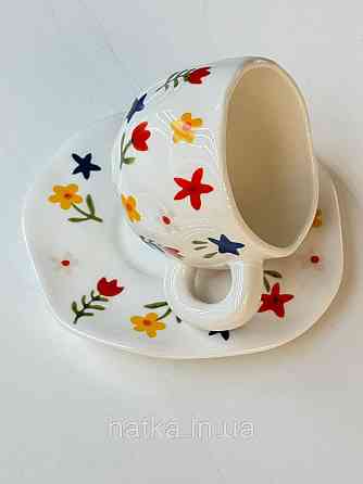 Чашка з блюдцем кераміка Olens "Квіткова" 300 мл 8030-394 Київ