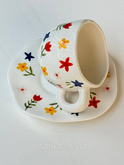 Чашка з блюдцем кераміка Olens "Квіткова" 300 мл 8030-394 Київ - фото 5