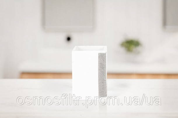 Стакан для зубних щіток Axentia Ліндос білий з декором 350 мл полігума 7.2x10.6x7.2 см (134348) Київ - фото 5