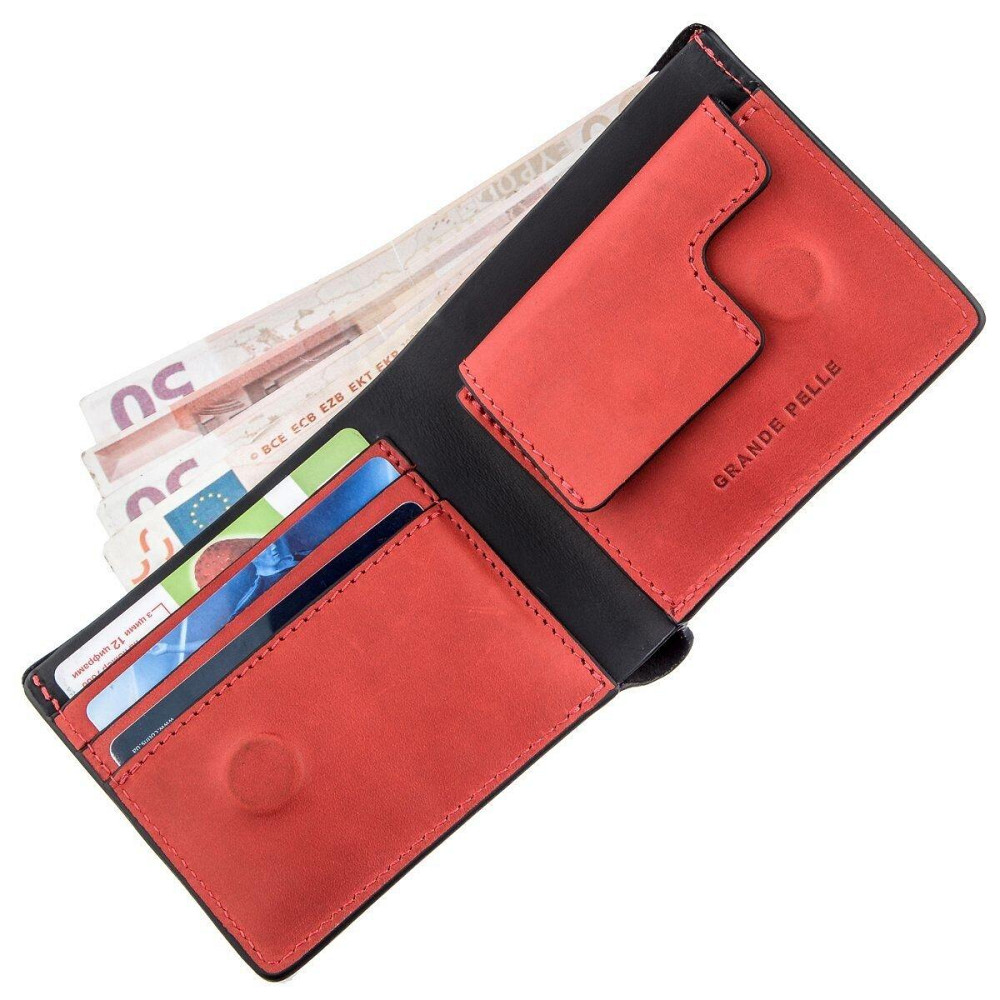 Оригінальна портмоне комбі унісекс на магніті GRANDE PELLE 11207 Чорне Київ - фото 5