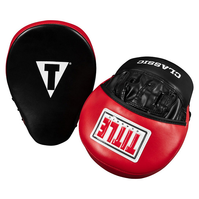 Лапи боксерські TITLE Classic Charge Punch Mitts Black/Red Каменское - изображение 4