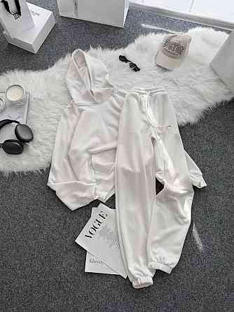 Жіночий стильний повсякденний костюм тринитка петля (без утеплення) Молочний, 46/48 Одеса