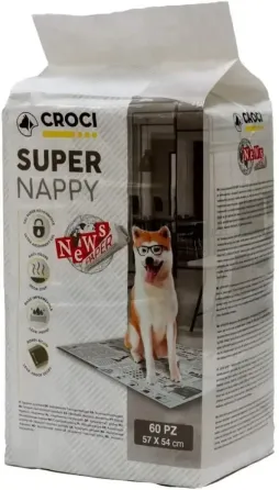 Одноразові пелюшки для собак з принтом газети Croci Super Nappy (Кроки) Запоріжжя