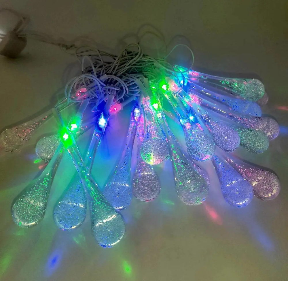 Гирлянда светодиодная Капли на белом проводе Мультицвет Киев - изображение 1