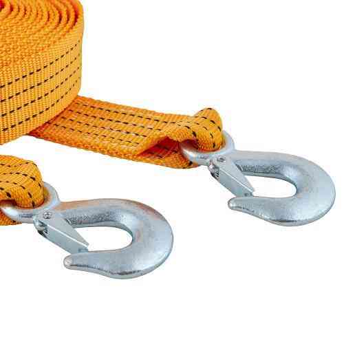 Буксировочный трос ТР-250-5-1 5 тонн, лента 50мм х 5м, оранжевый с 2 крюками и сумкой Харьков