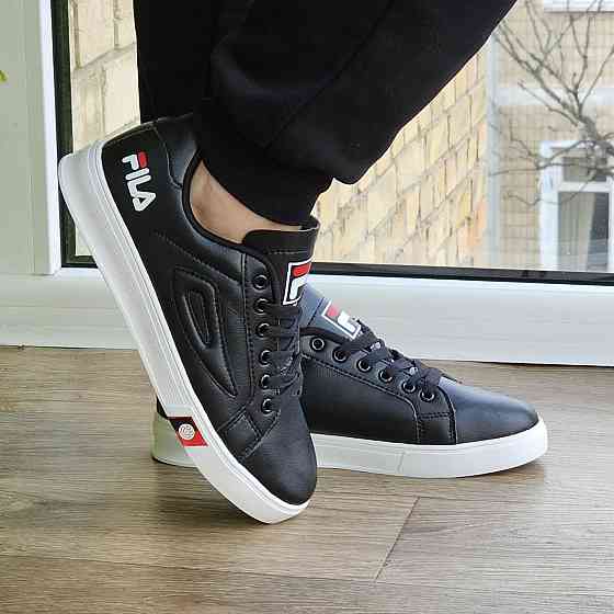 Мужские Кроссовки FILA Черные Белые Кеды Фила Кожаные (размеры: 40,41,42,43,44) Видео Обзор Днепр