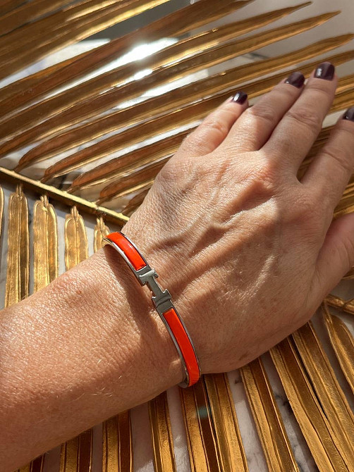Браслет Hermes помаранчевий / покритя золото 18К Одеса - фото 7