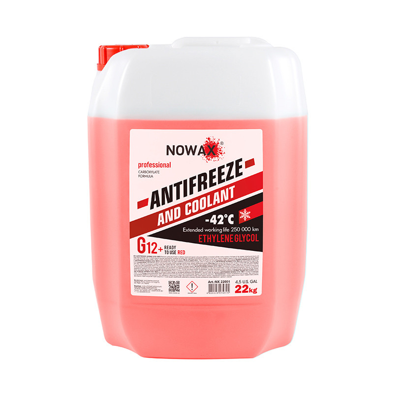 Антифриз Nowax Antifreeze Red G12+ червоний готовий 22кг Львів - фото 1